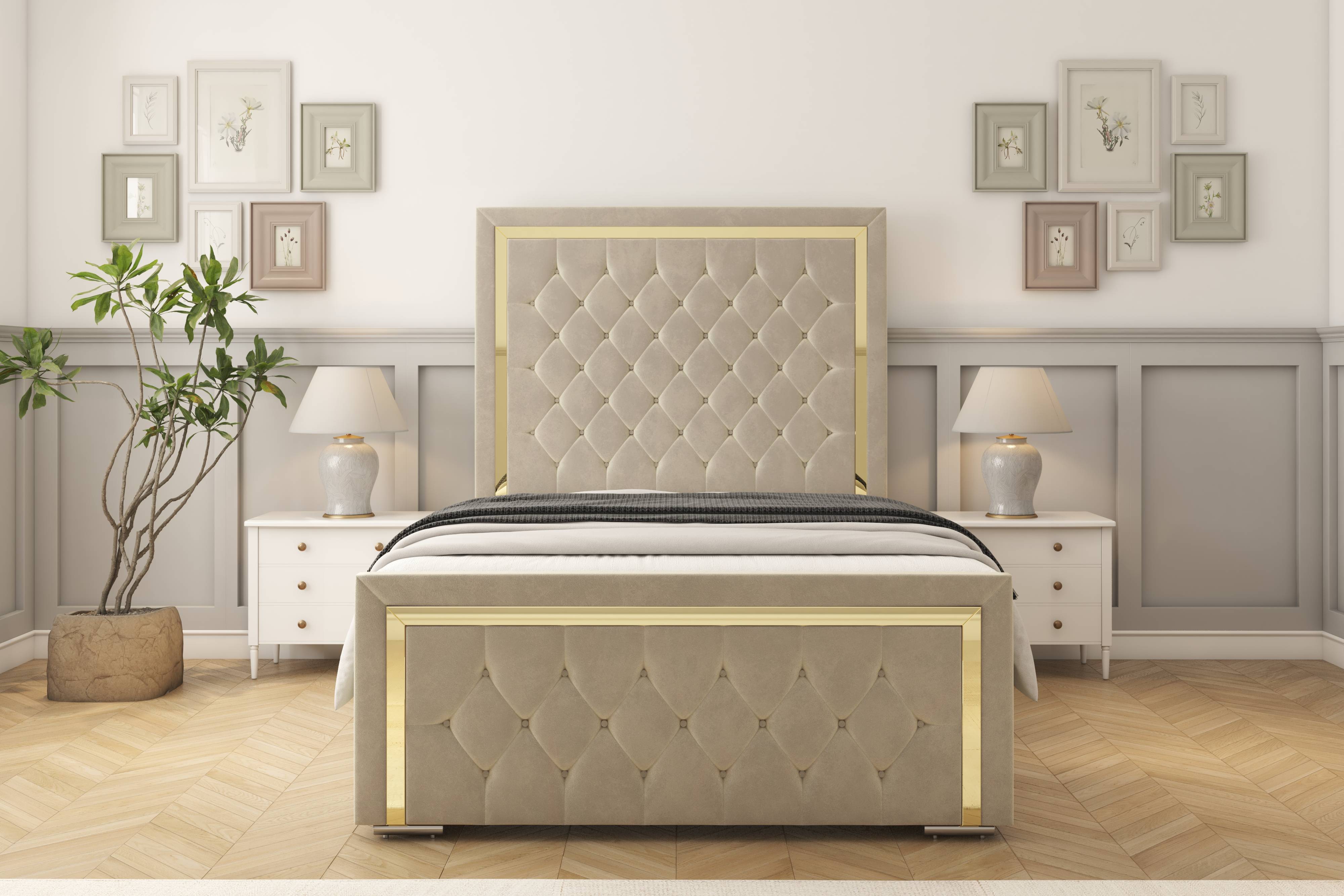 Sofia Gold Bed Frame