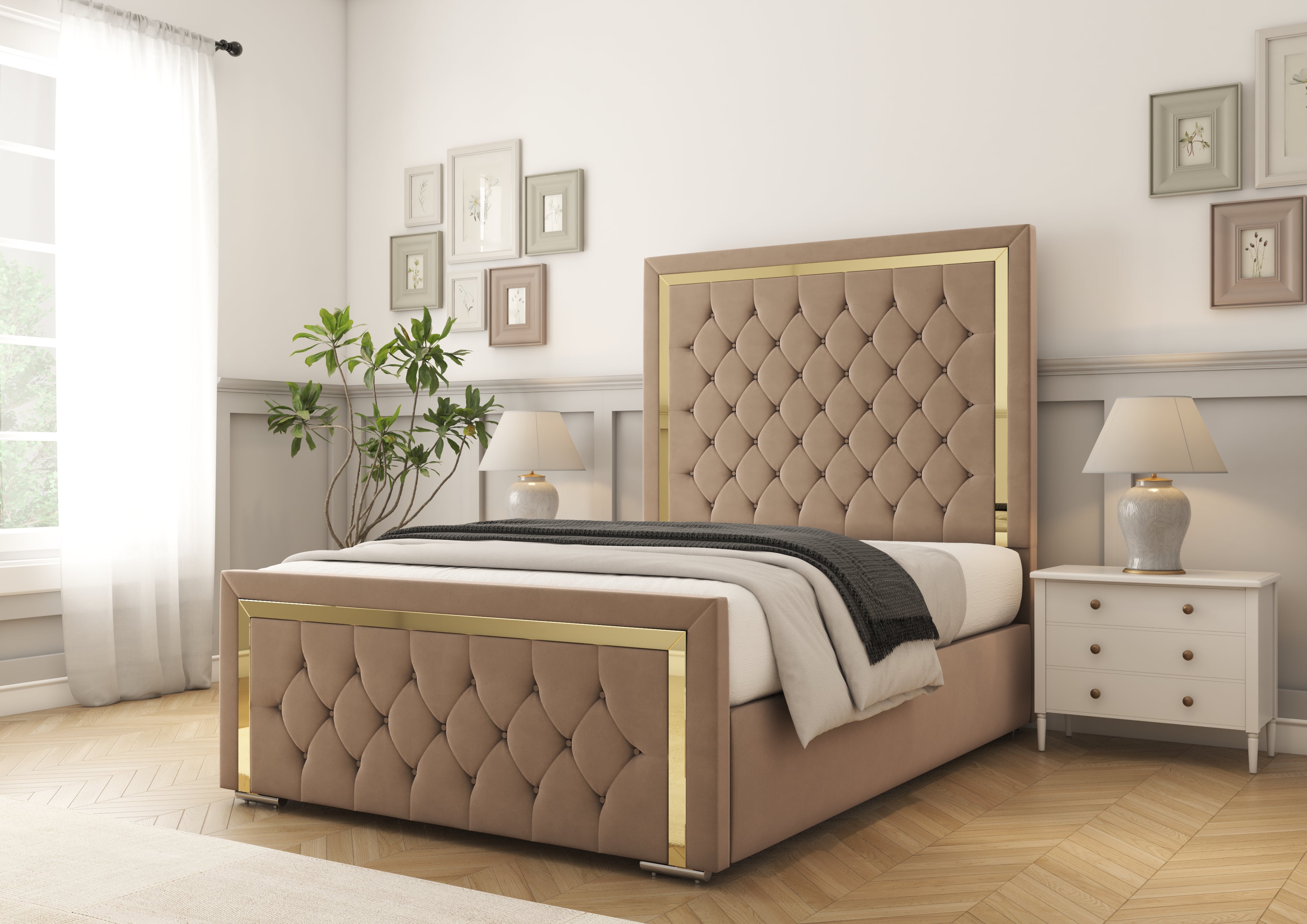 Sofia Gold Bed Frame