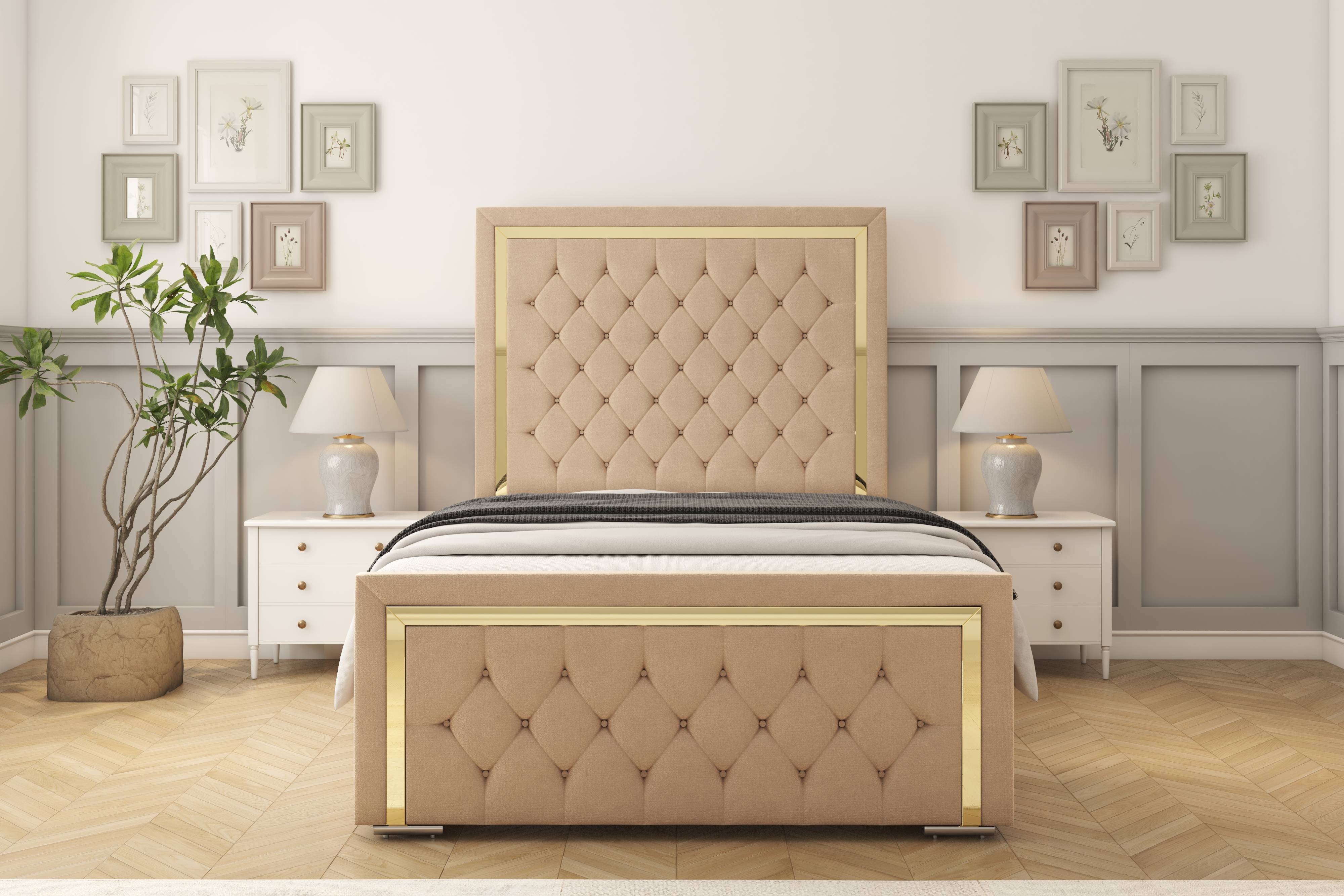 Sofia Gold Bed Frame