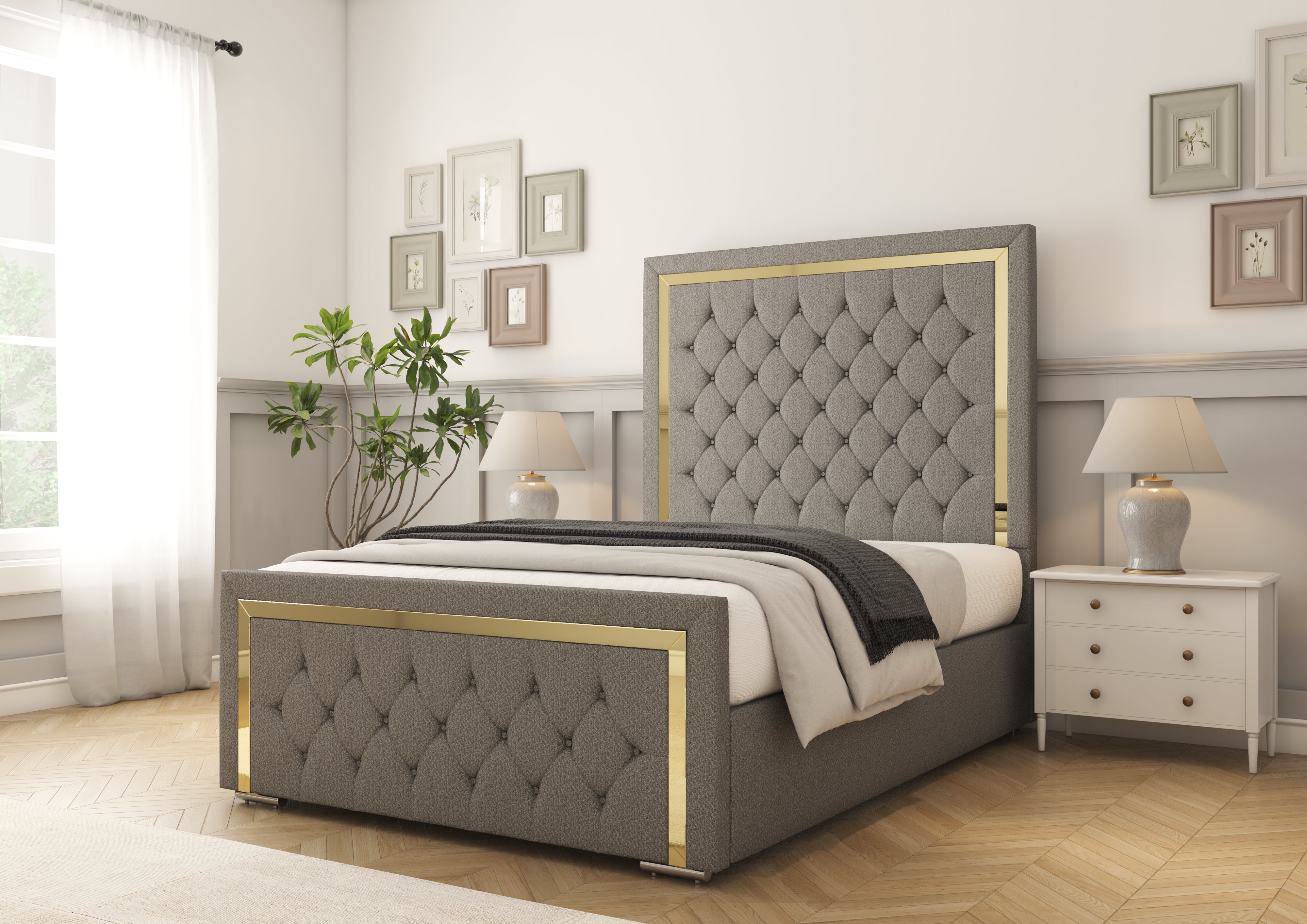 Sofia Gold Bed Frame