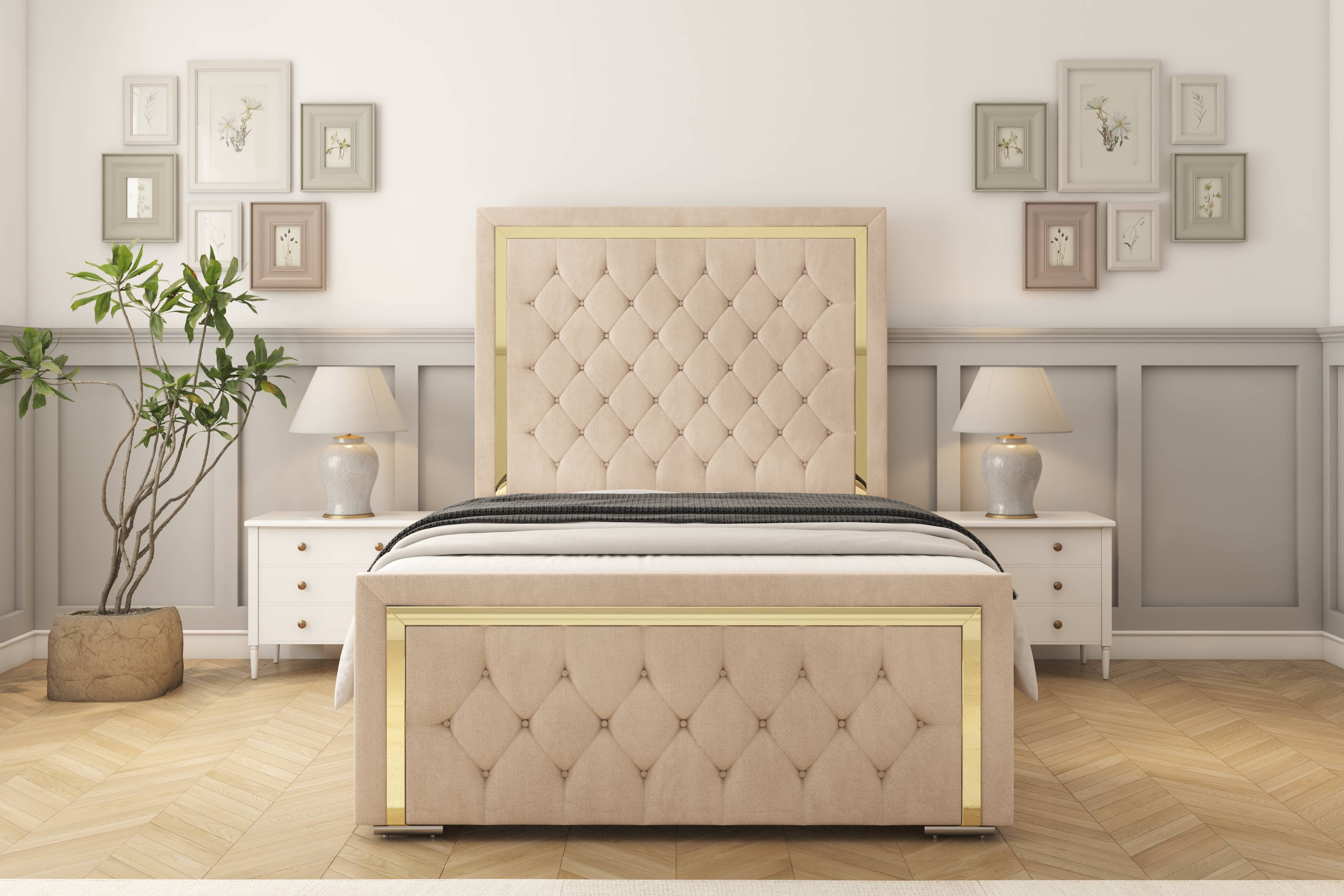Sofia Gold Bed Frame