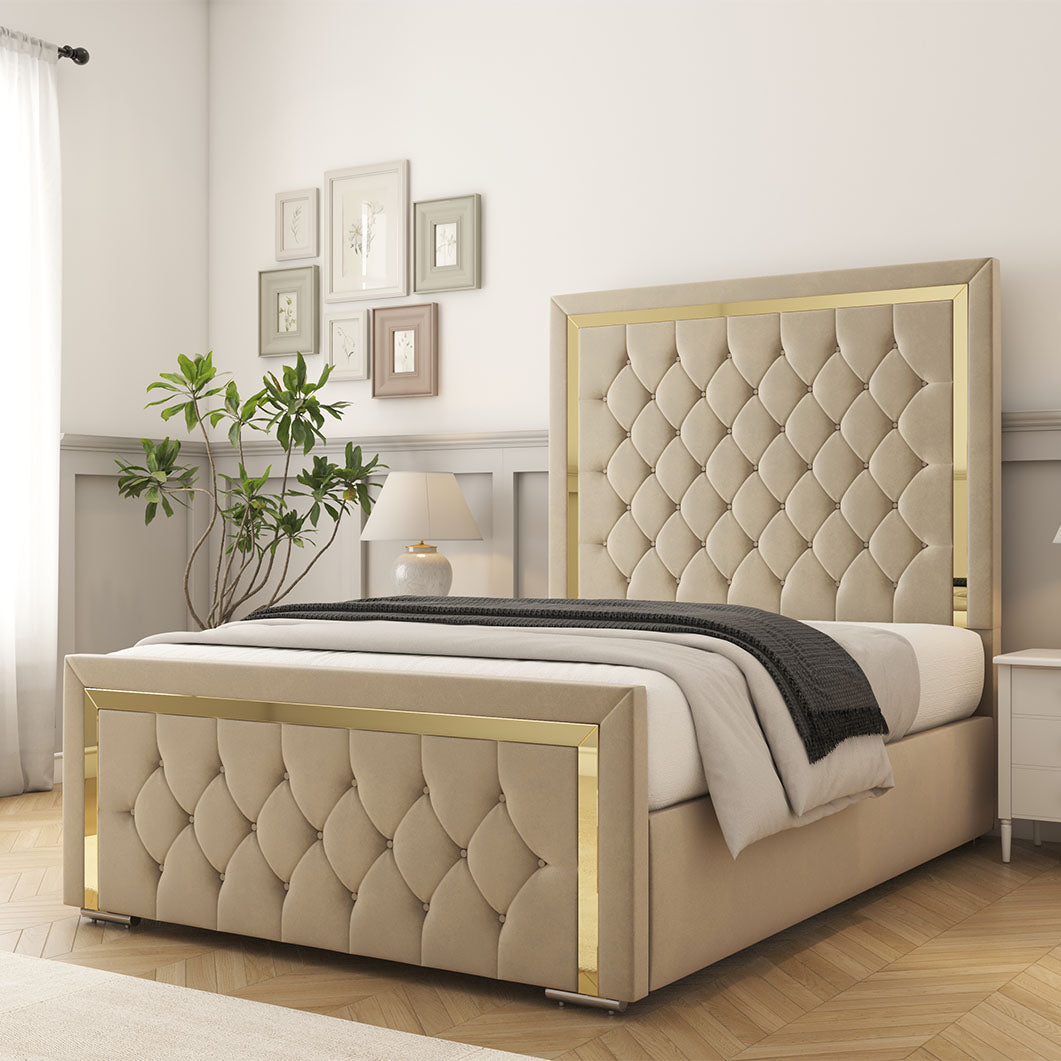 Sofia Gold Bed Frame