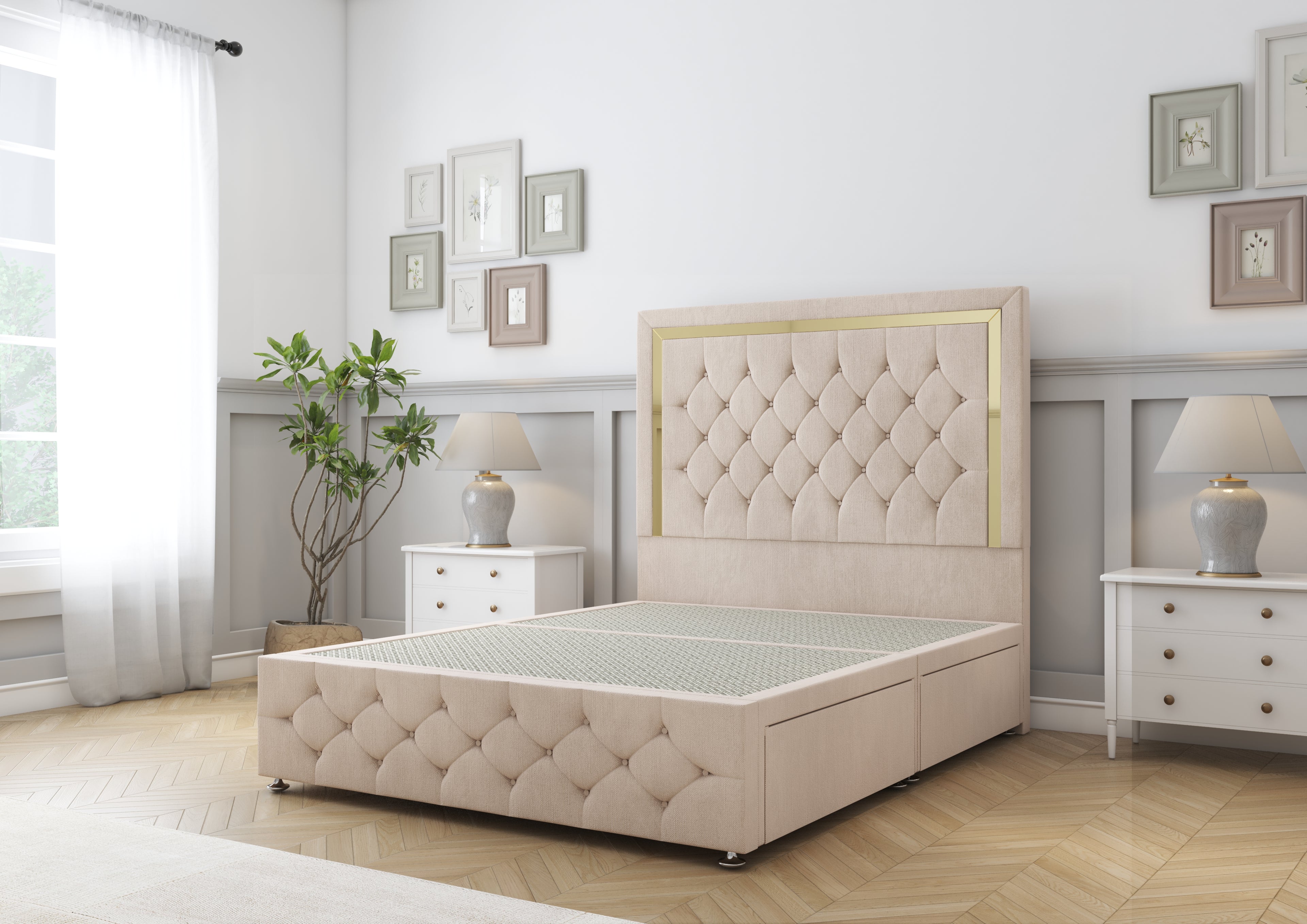 Sofia Gold Divan Bed