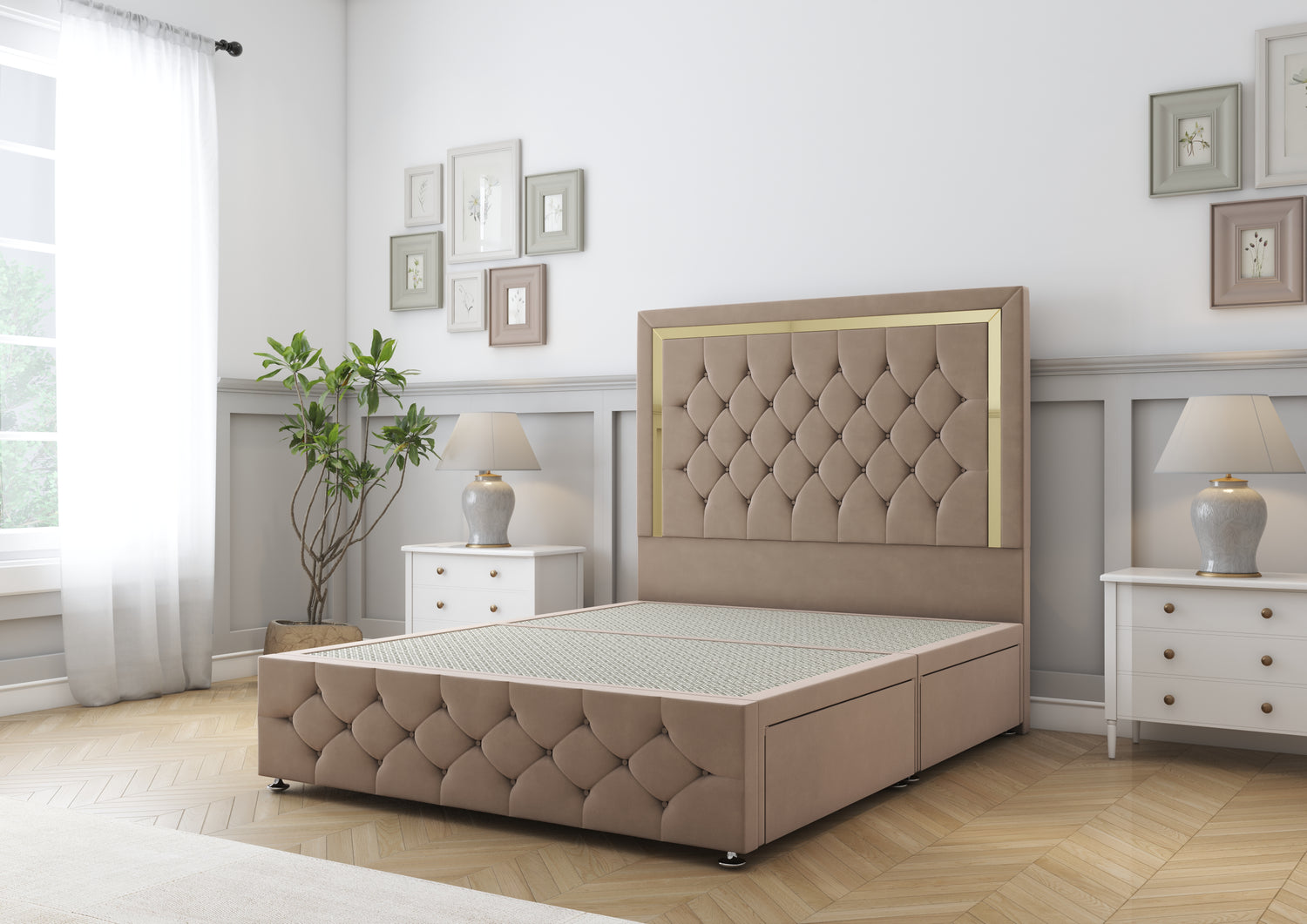 Sofia Gold Divan Bed