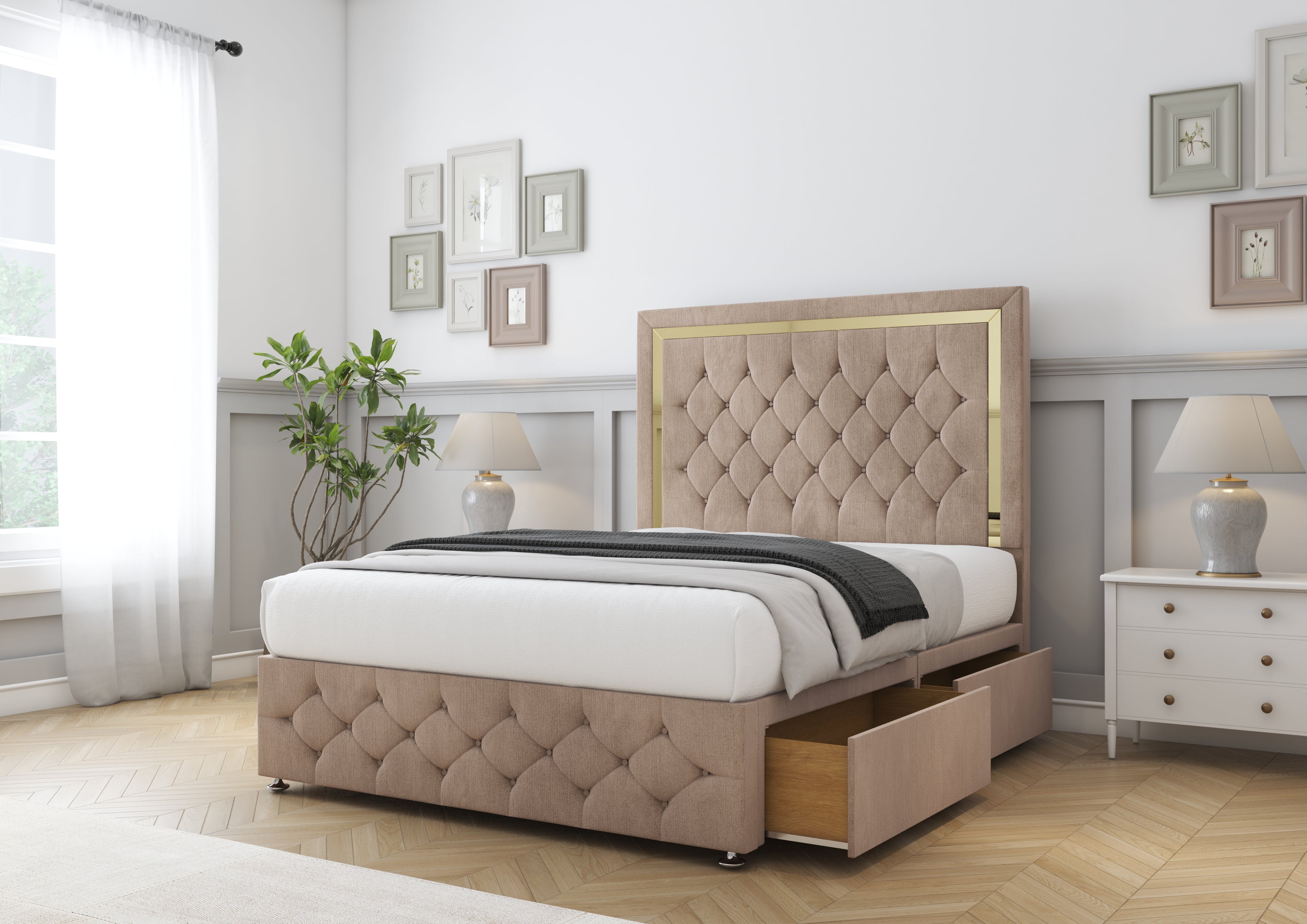 Sofia Gold Divan Bed