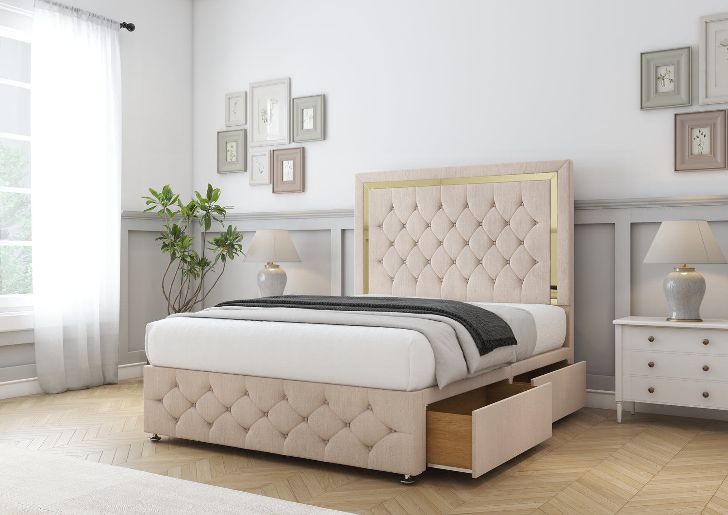 Sofia Gold Divan Bed