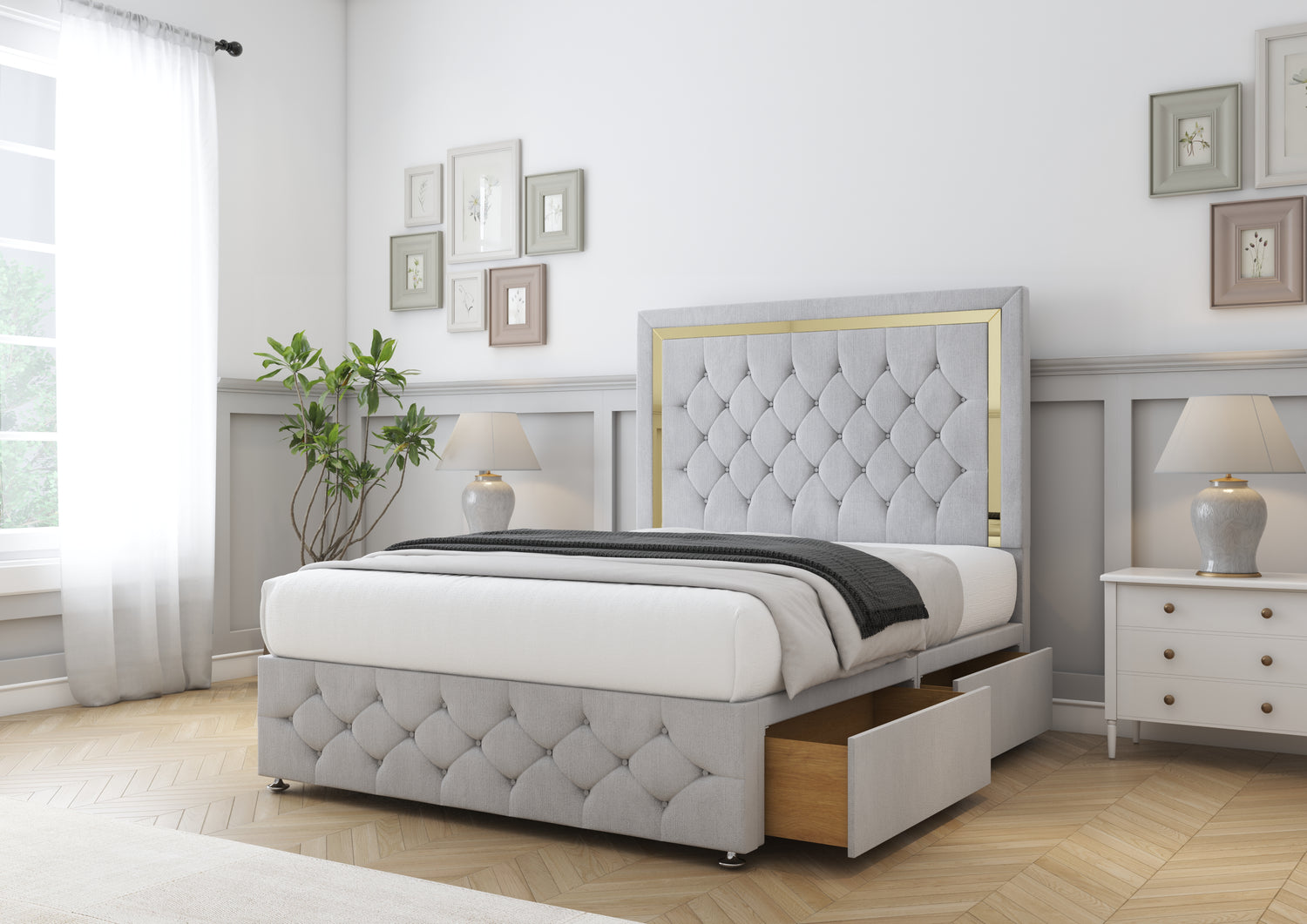 Sofia Gold Divan Bed