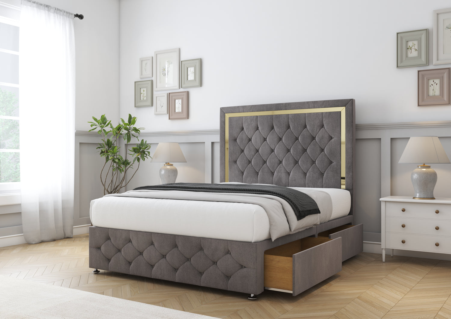 Sofia Gold Divan Bed