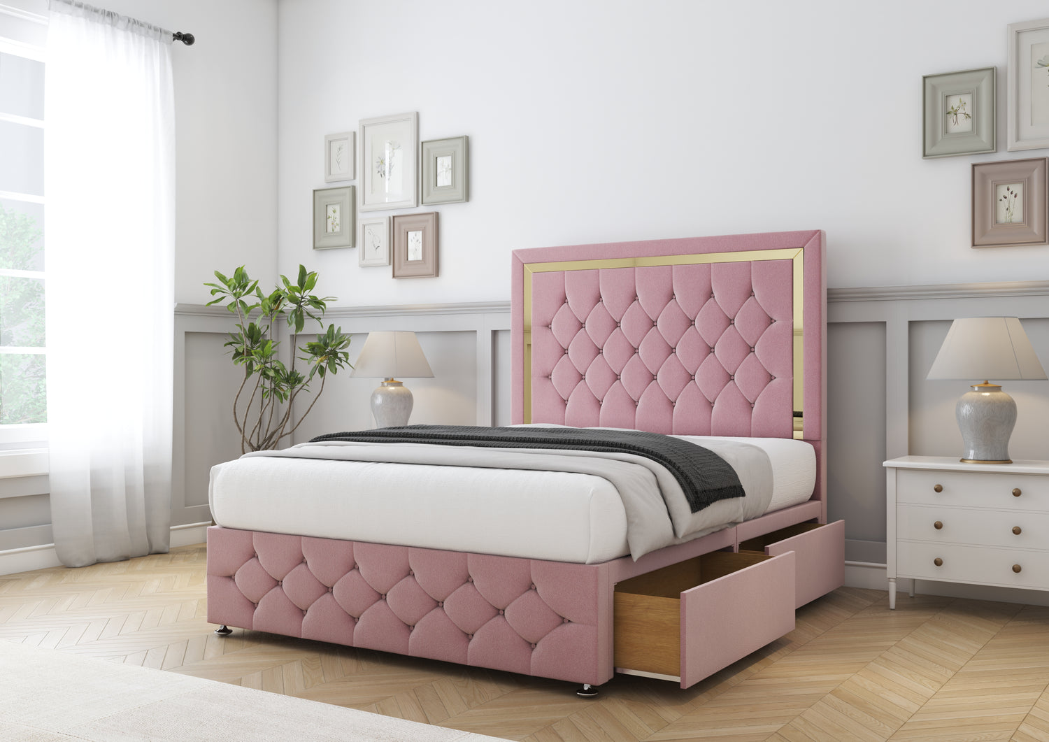 Sofia Gold Divan Bed