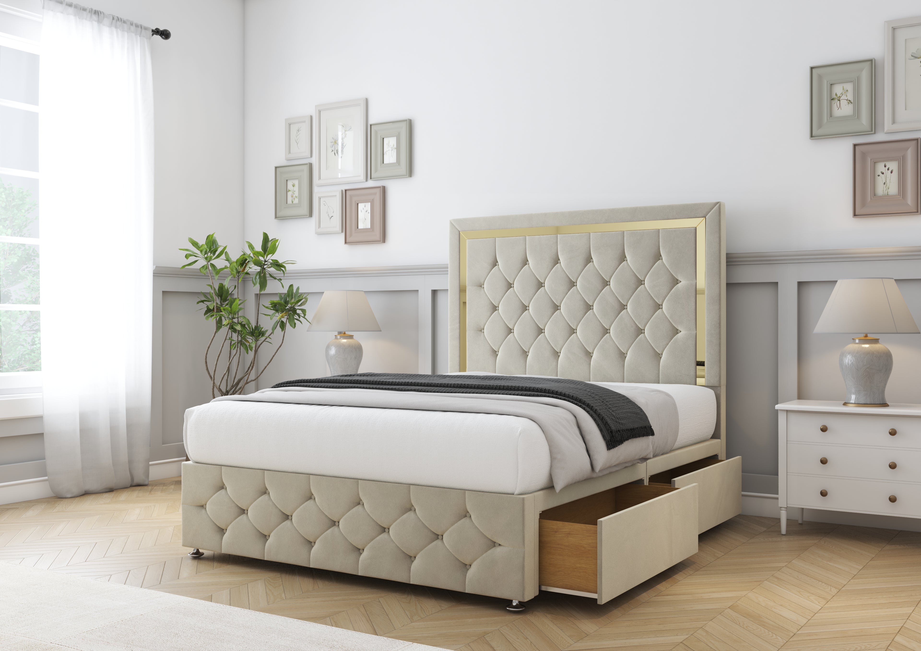Sofia Gold Divan Bed