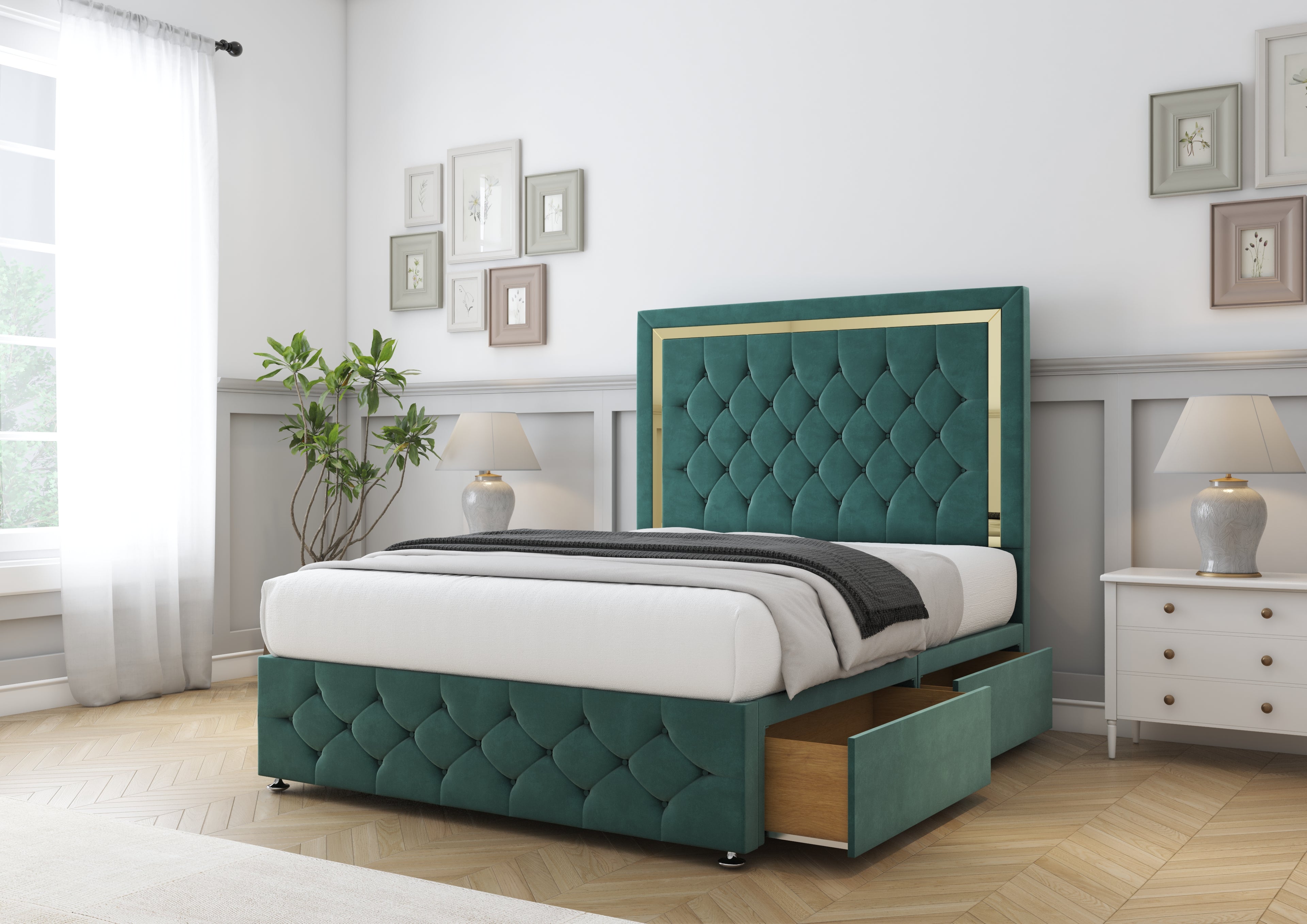 Sofia Gold Divan Bed
