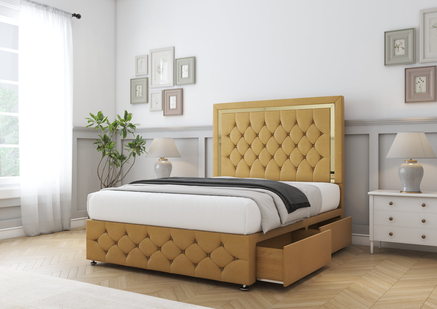 Sofia Gold Divan Bed