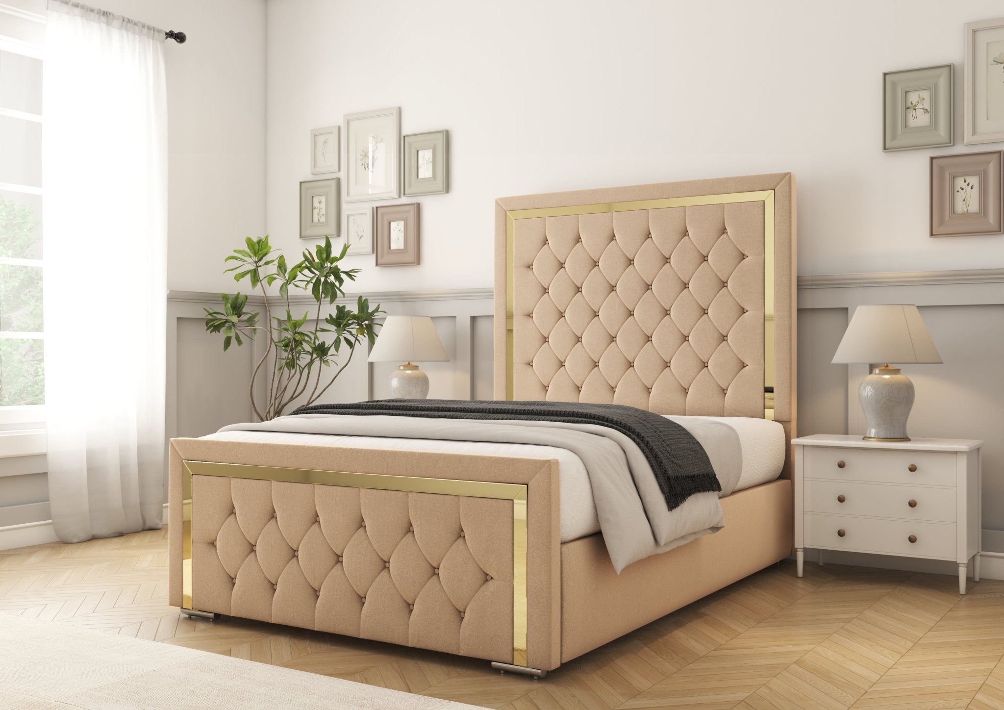 Sofia Gold Bed Frame