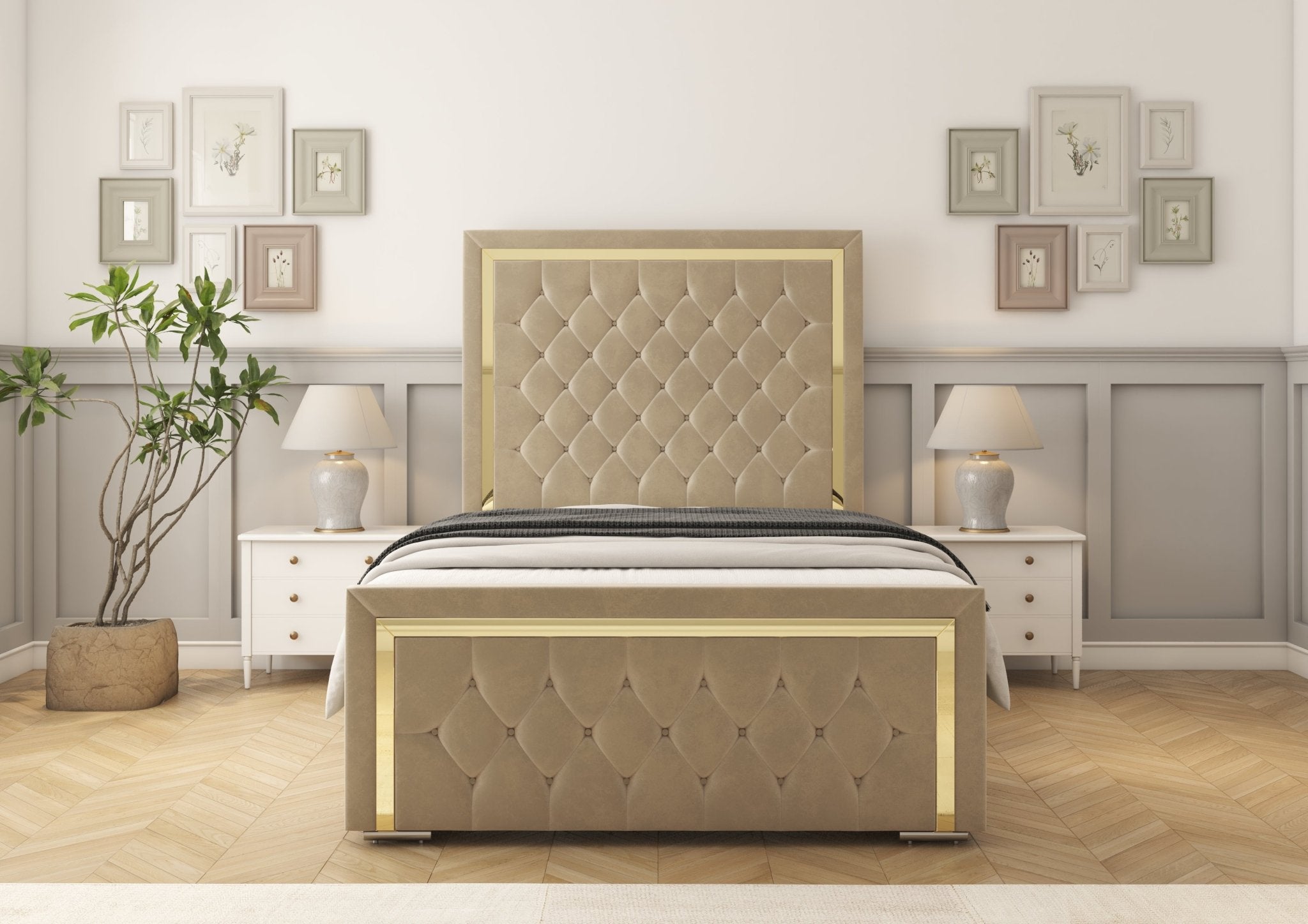 Sofia Gold Bed Frame