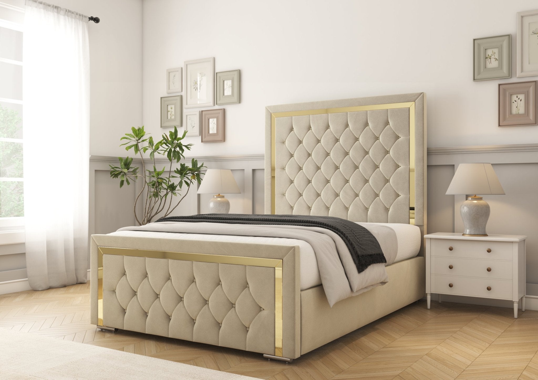 Sofia Gold Bed Frame