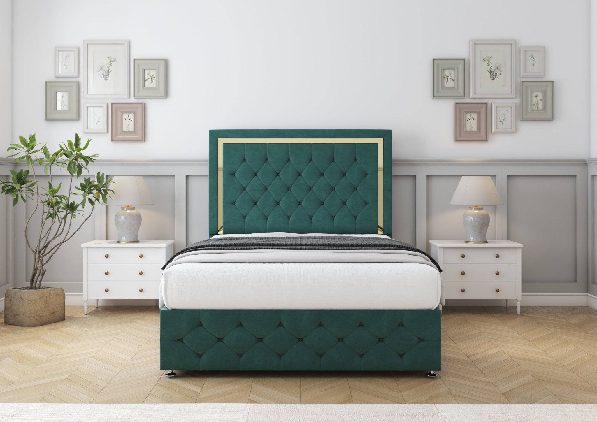Sofia Gold Divan Bed - Comfort Beds