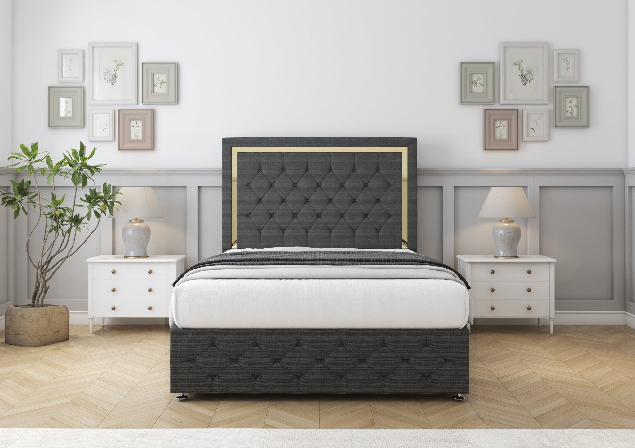 Sofia Gold Divan Bed - Comfort Beds